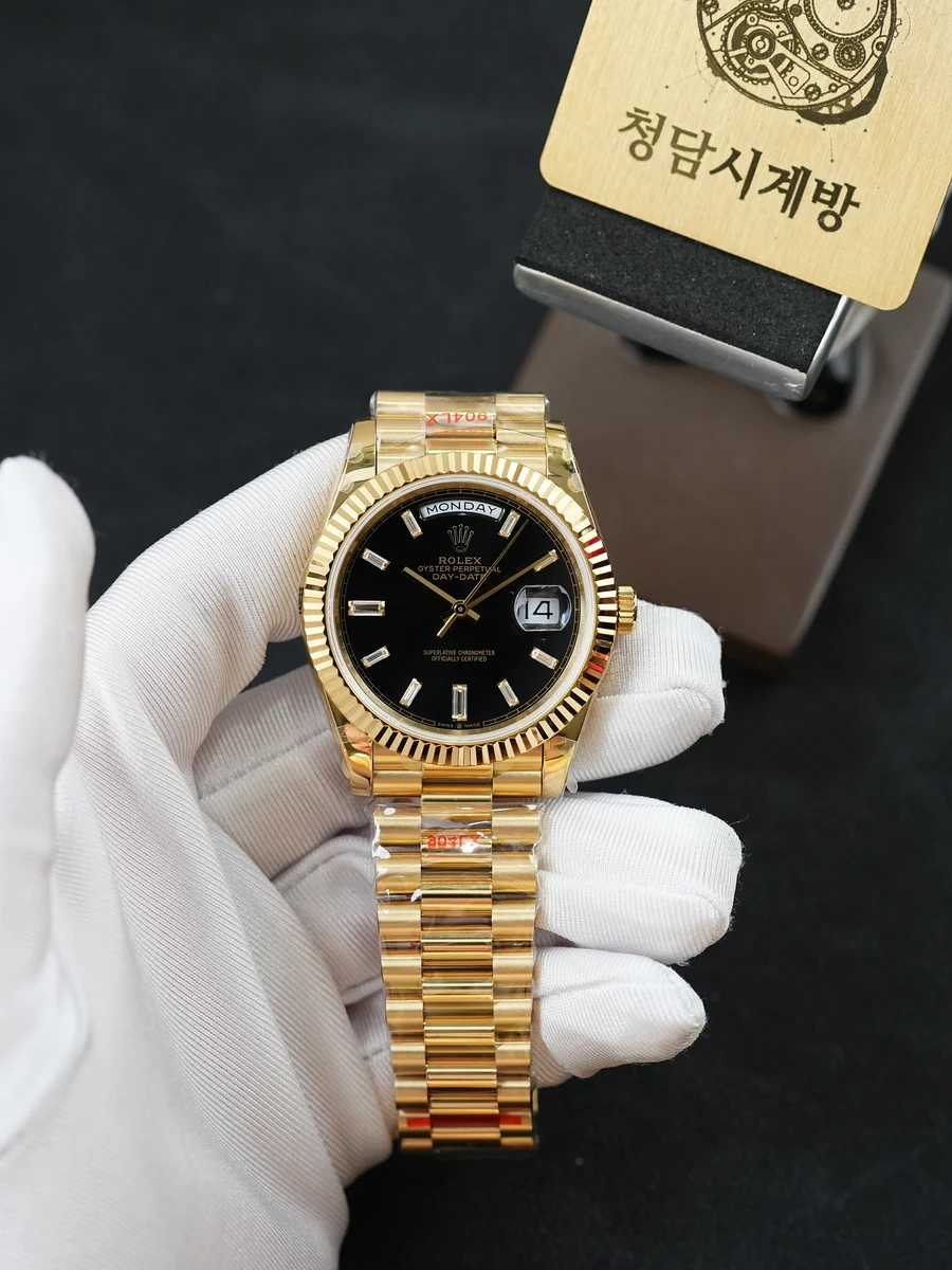 롤렉스 데이데이트 검판 골드 바게트