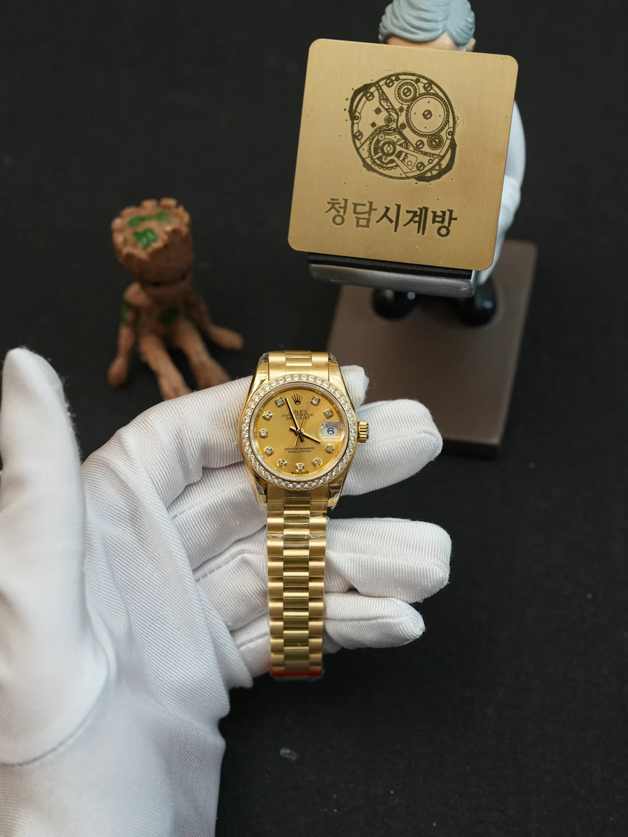롤렉스 데이저스트 레이디 샴페인골드 금통 다이아베젤 10p 28mm