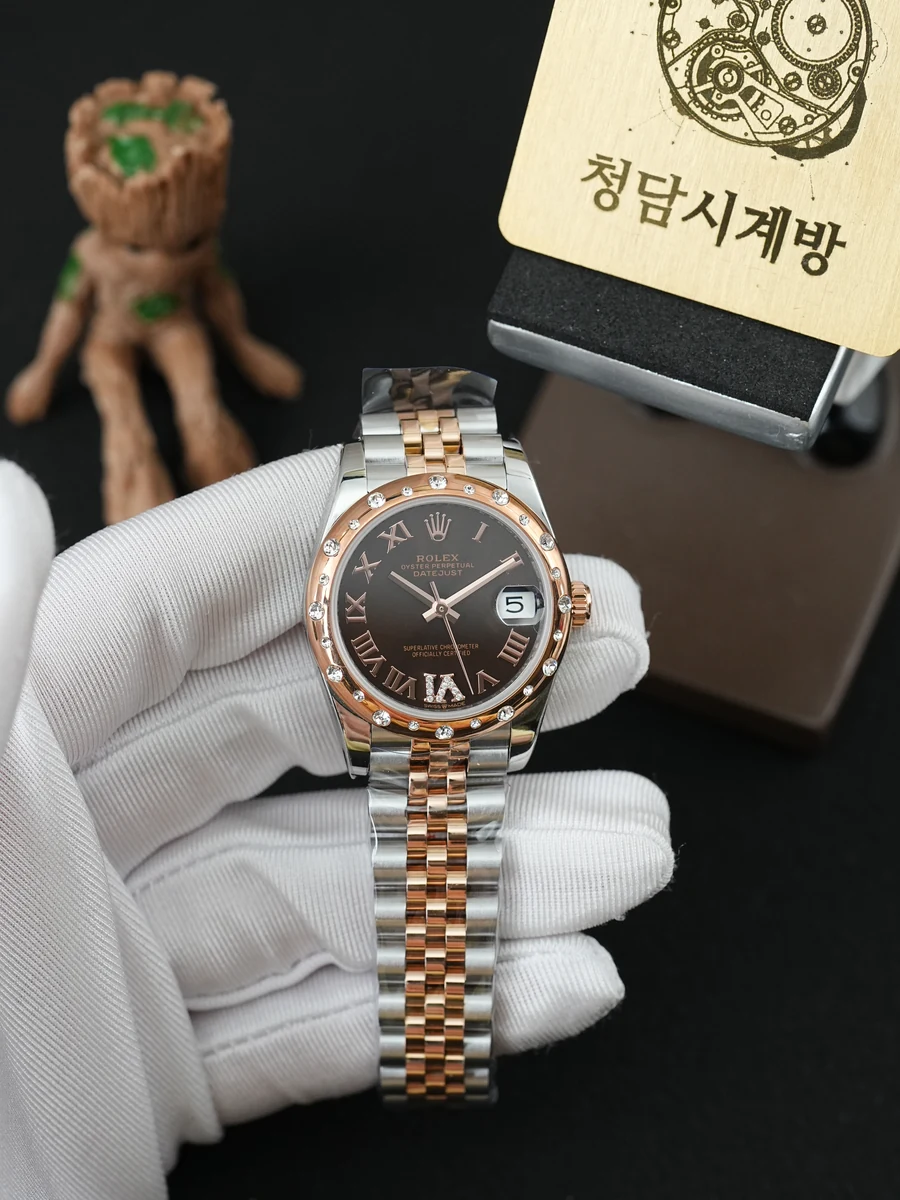 롤렉스 데이저스트 초코 로만 6다이아 로즈골드 콤비 다이아베젤