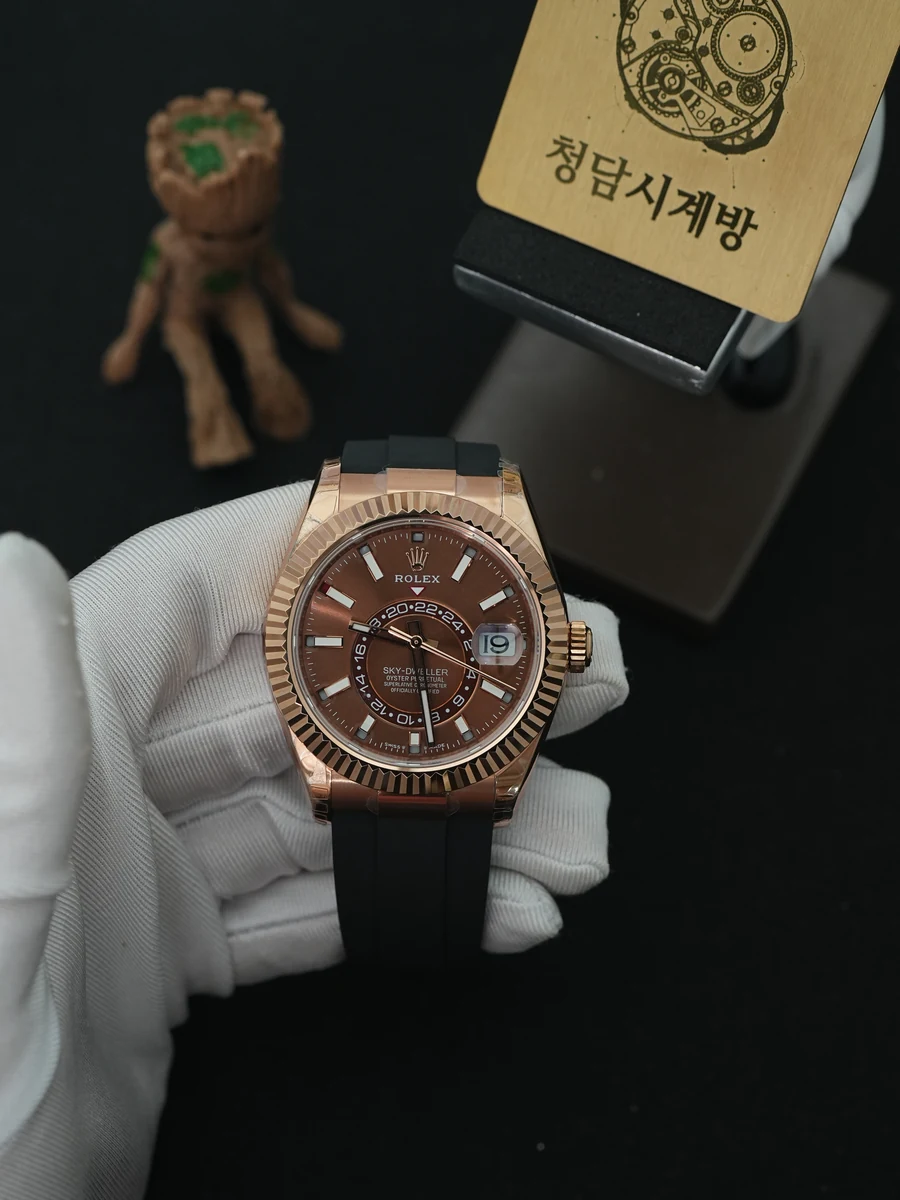 롤렉스 스카이드웰러 초코 로즈골드 러버