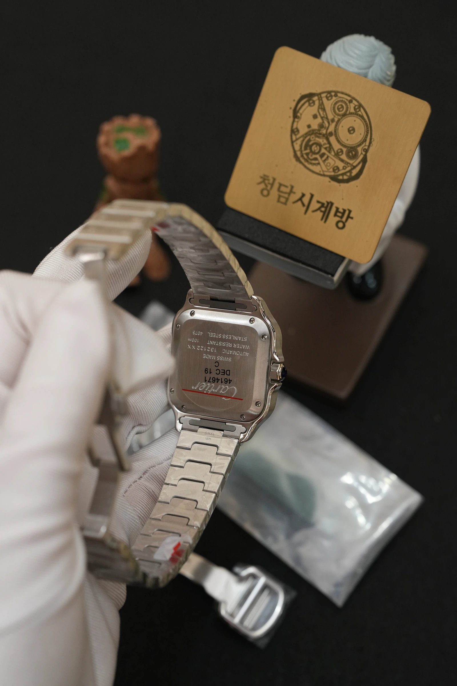 까르띠에 산토스 드 까르띠에 녹판 라지 상세 이미지 3