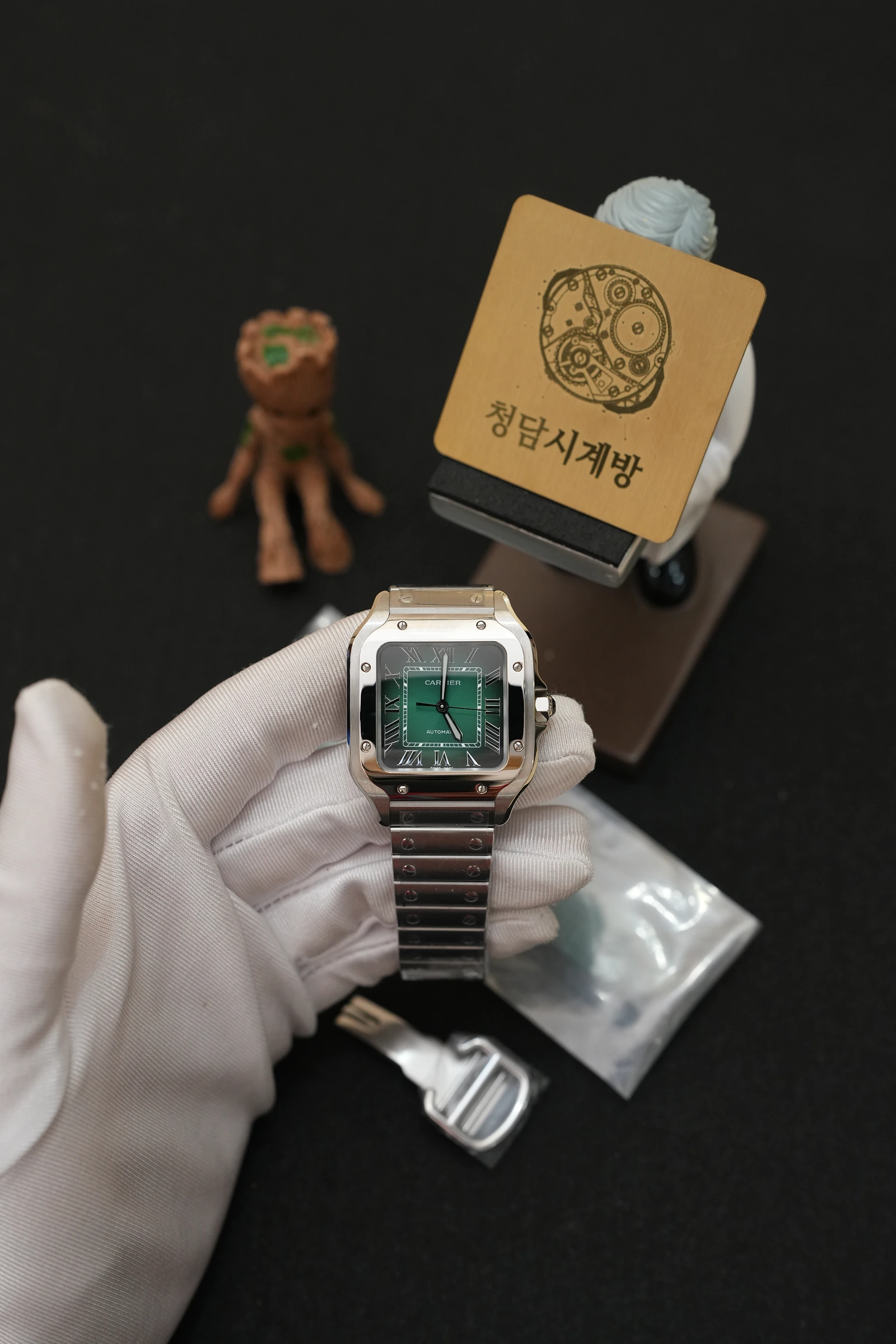 까르띠에 산토스 드 까르띠에 녹판 라지 상세 이미지 8