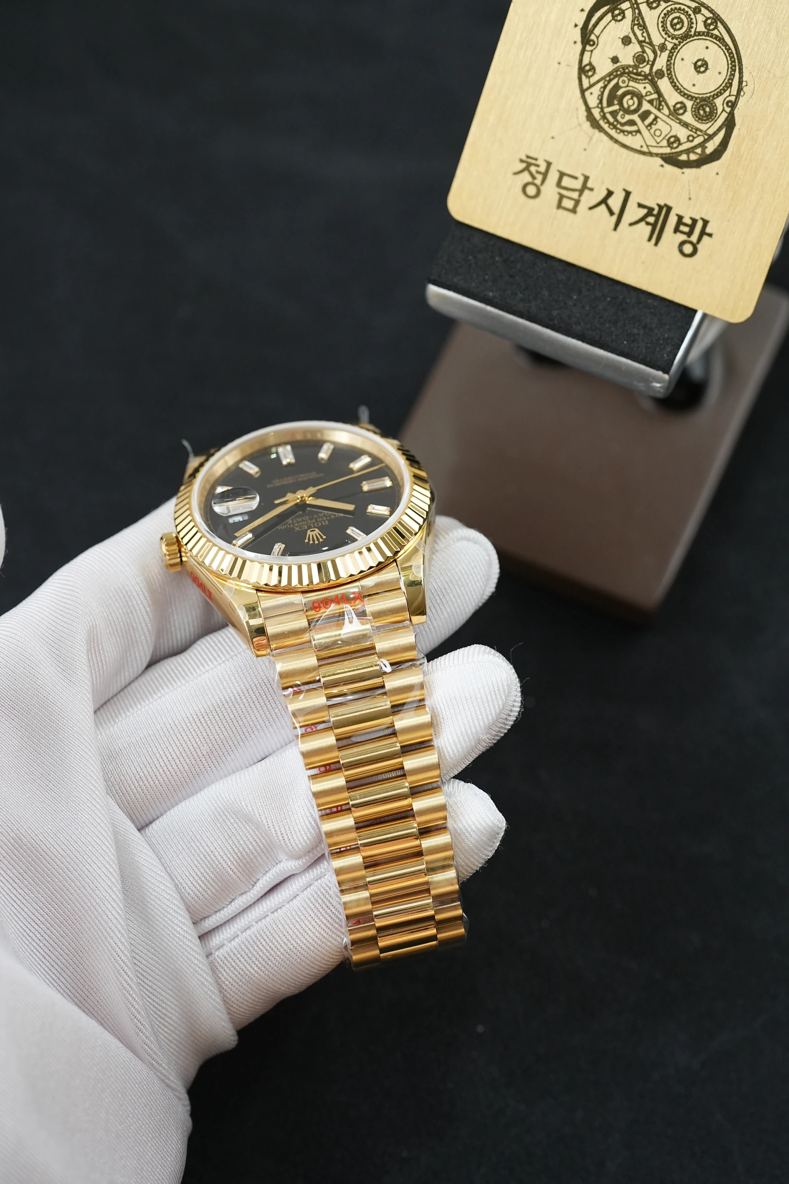 롤렉스 데이데이트 검판 골드 바게트 상세 이미지 15