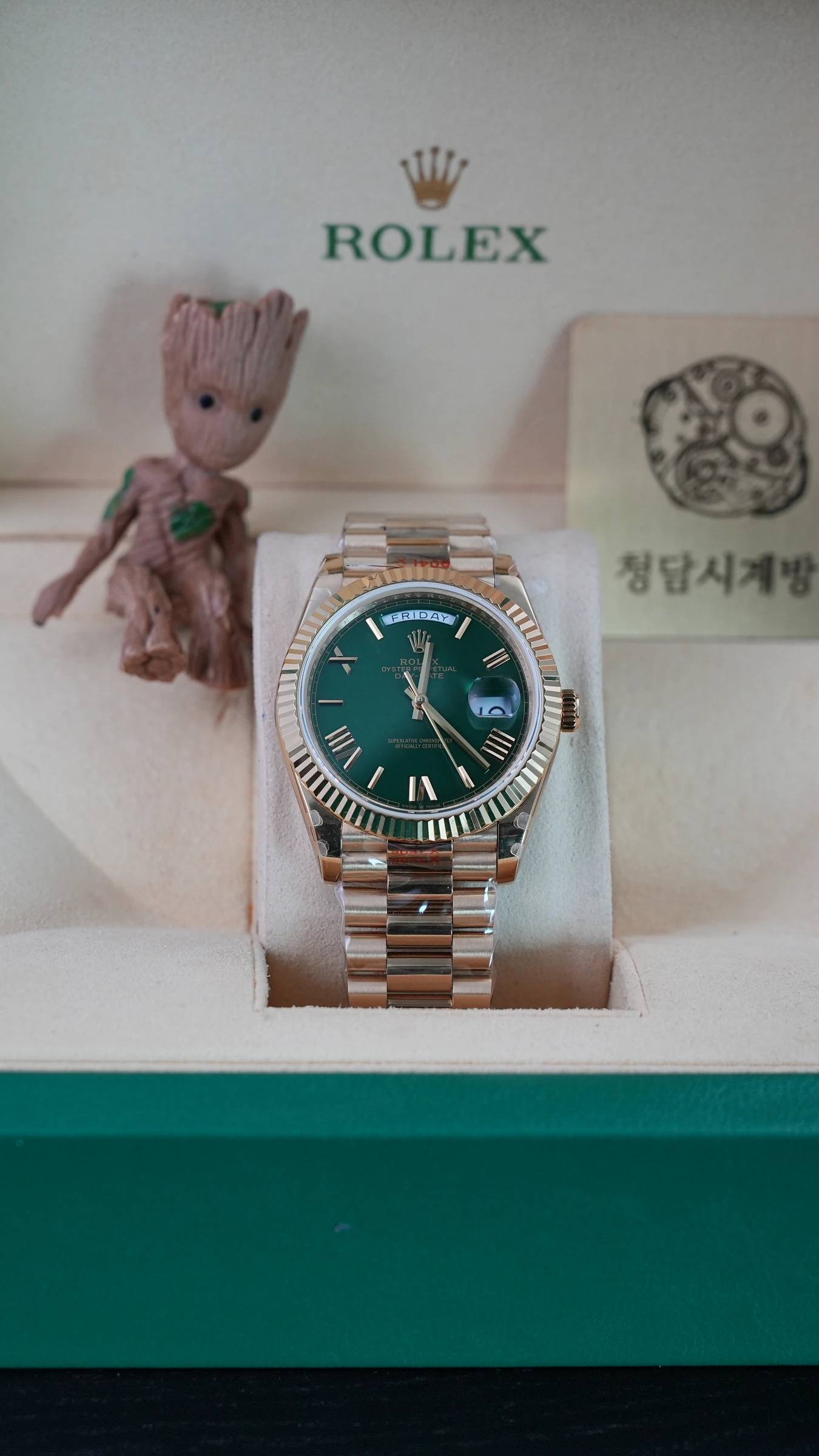 롤렉스 데이데이트 그린 로만 다이얼 상품 이미지 1