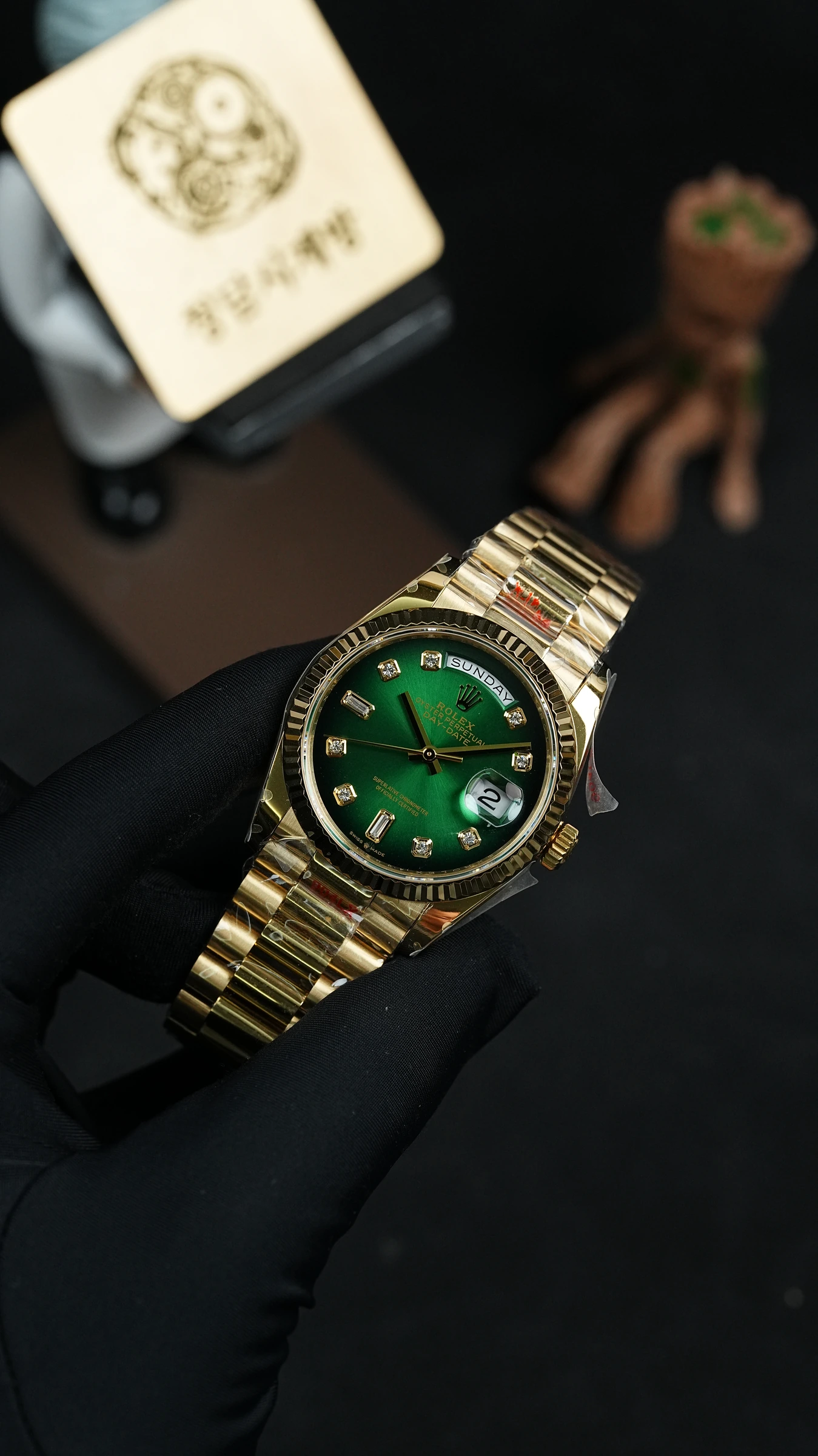 롤렉스 데이데이트 그린 옴브레 36mm 상세 이미지 6
