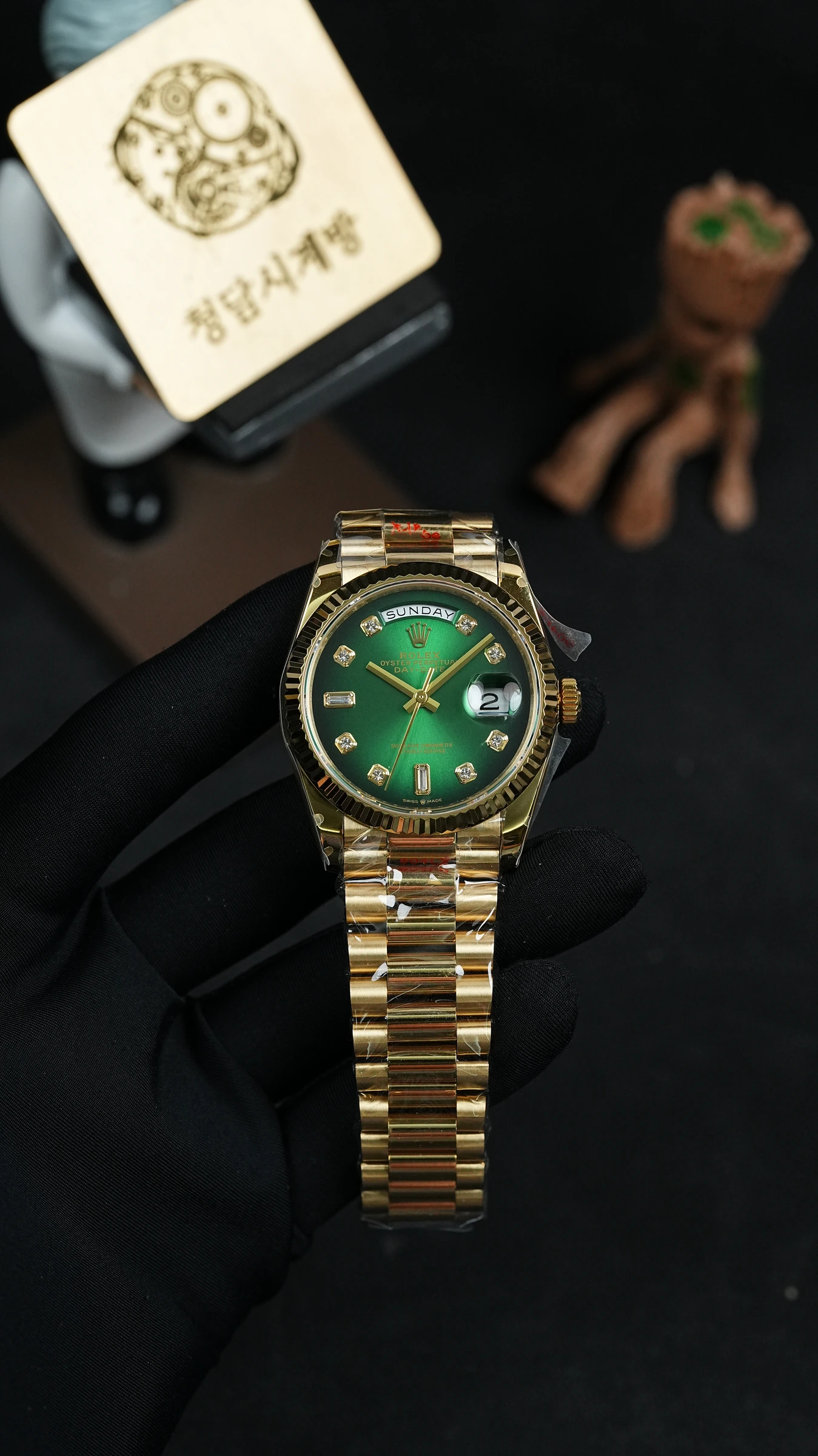 롤렉스 데이데이트 그린 옴브레 36mm 상세 이미지 11