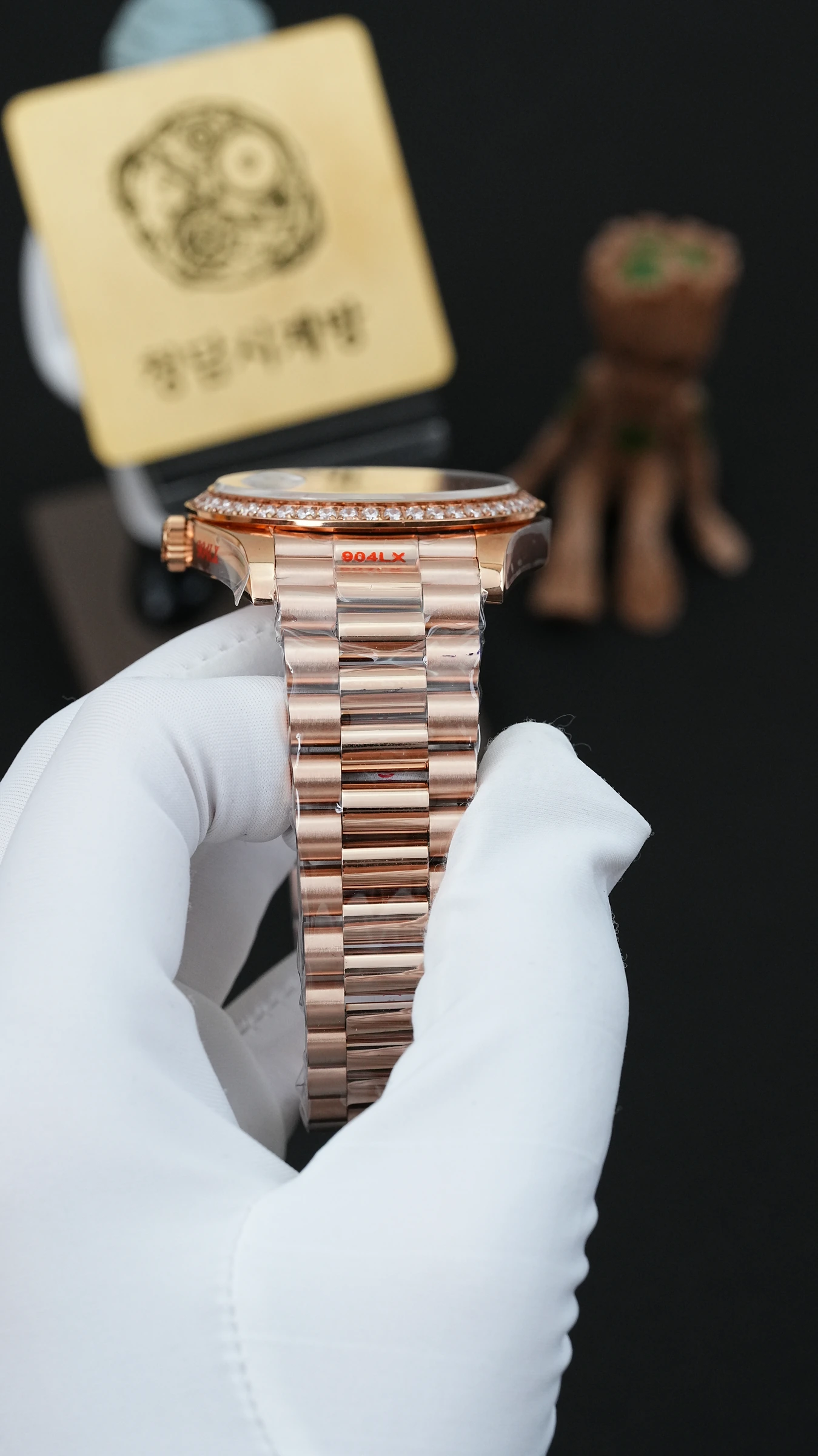 롤렉스 데이데이트 로즈골드 올리브그린 다이아베젤 상세 이미지 7