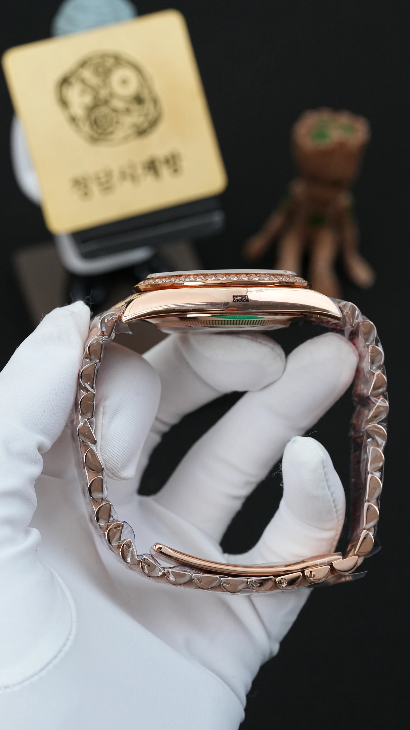 롤렉스 데이데이트 로즈골드 올리브그린 다이아베젤 상세 이미지 13