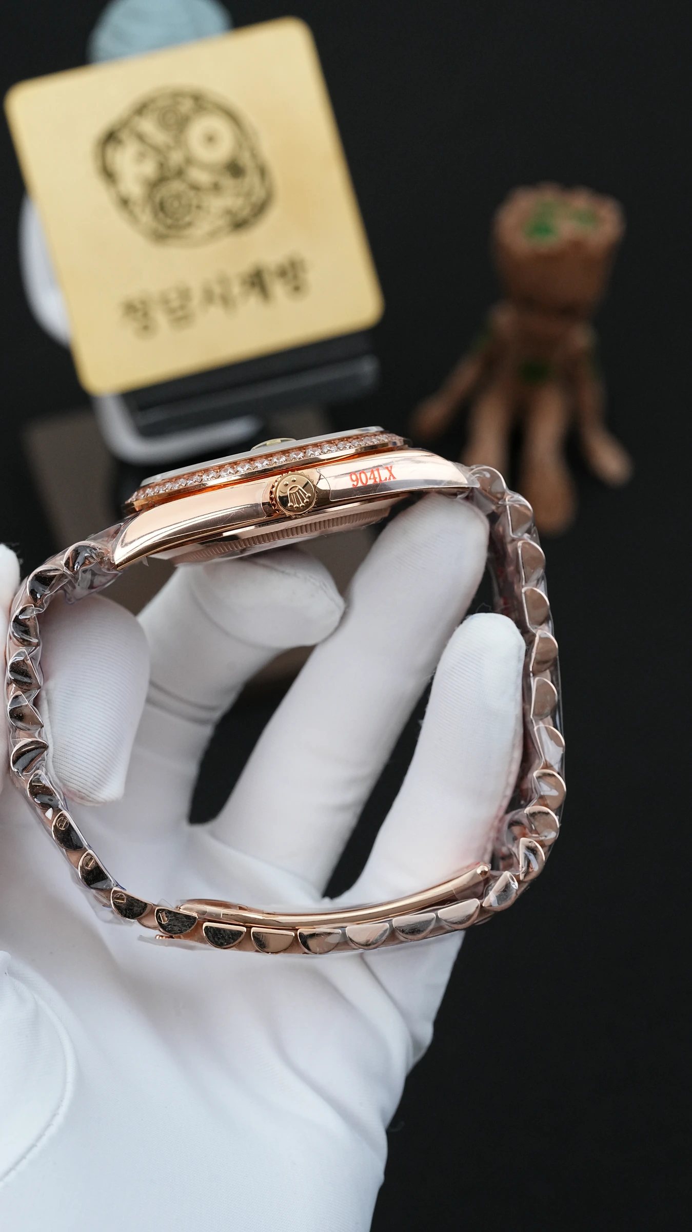 롤렉스 데이데이트 로즈골드 올리브그린 다이아베젤 상세 이미지 16
