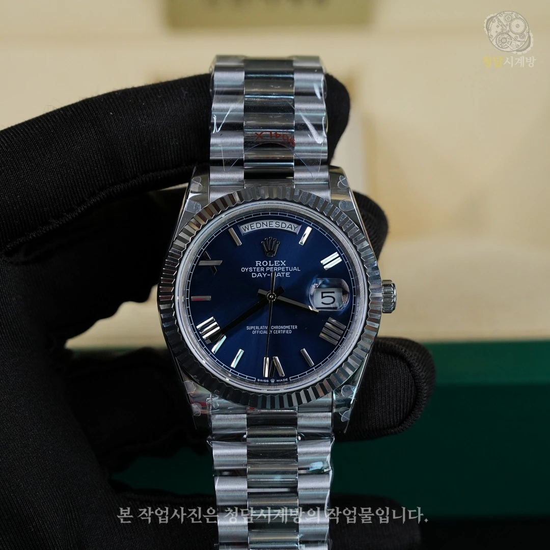 롤렉스 데이데이트 화이트골드 블루 로만 상품 이미지 1