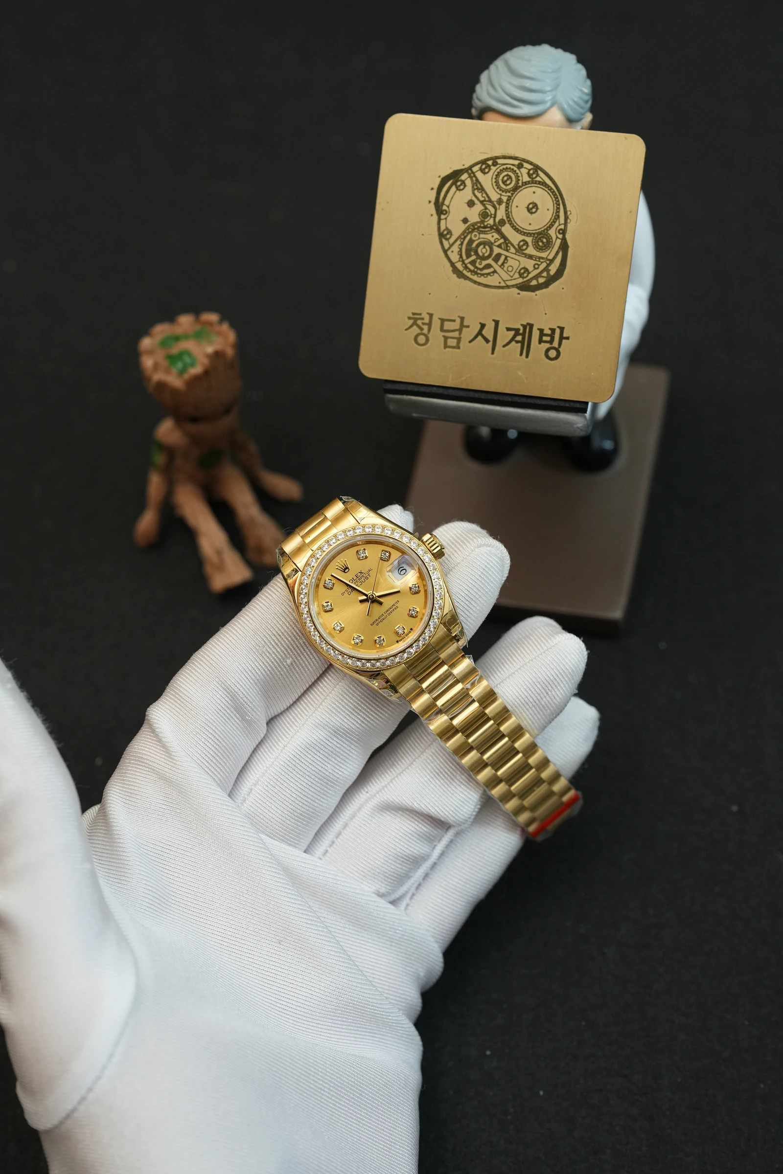 롤렉스 데이저스트 레이디 샴페인골드 금통 다이아베젤 10p 28mm 상세 이미지 4