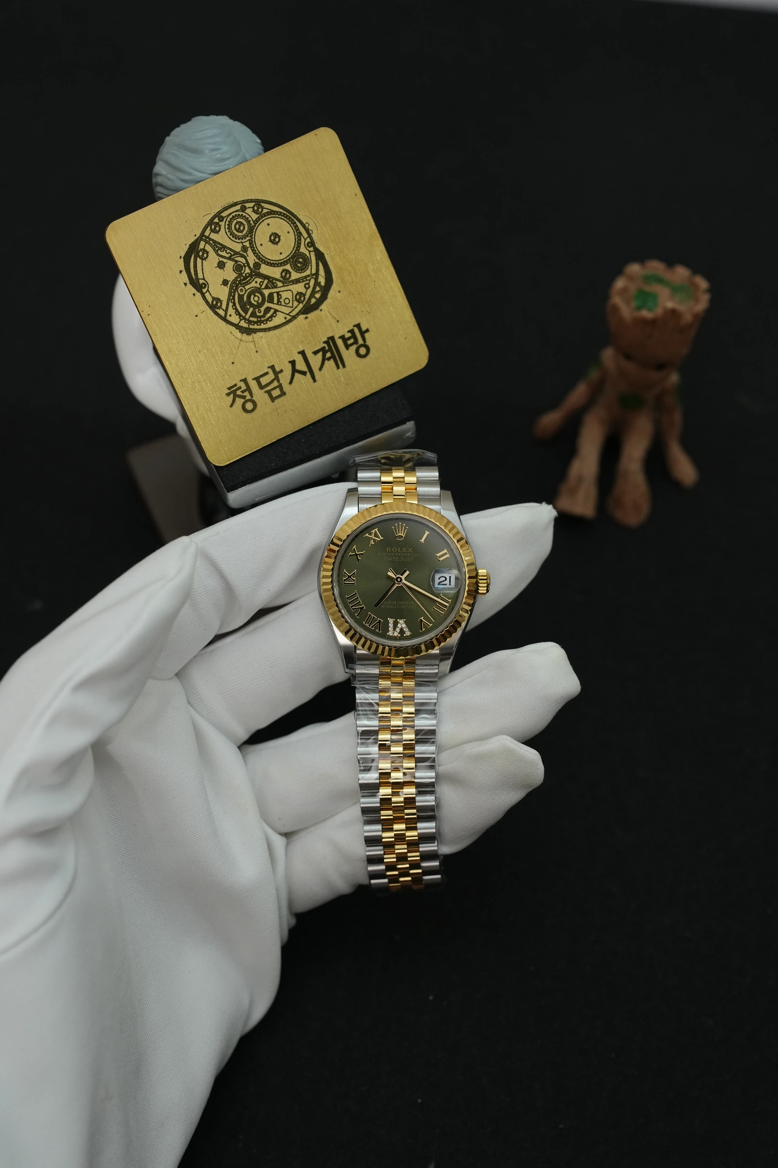 롤렉스 레이디 데이저스트 그린 로만 6다이아 옐로우골드콤비 31mm 상품 이미지 1