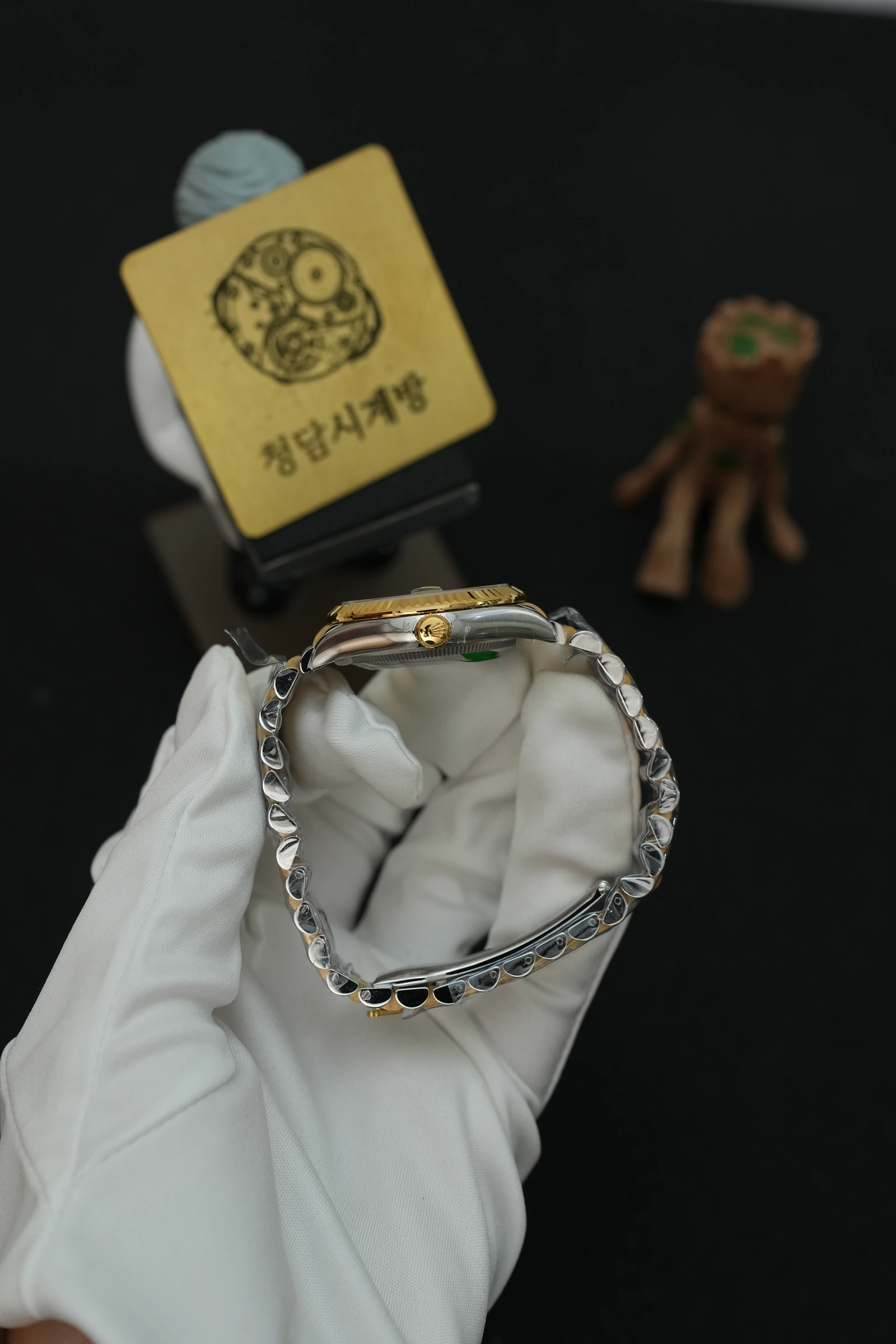 롤렉스 레이디 데이저스트 그린 로만 6다이아 옐로우골드콤비 31mm 상세 이미지 7
