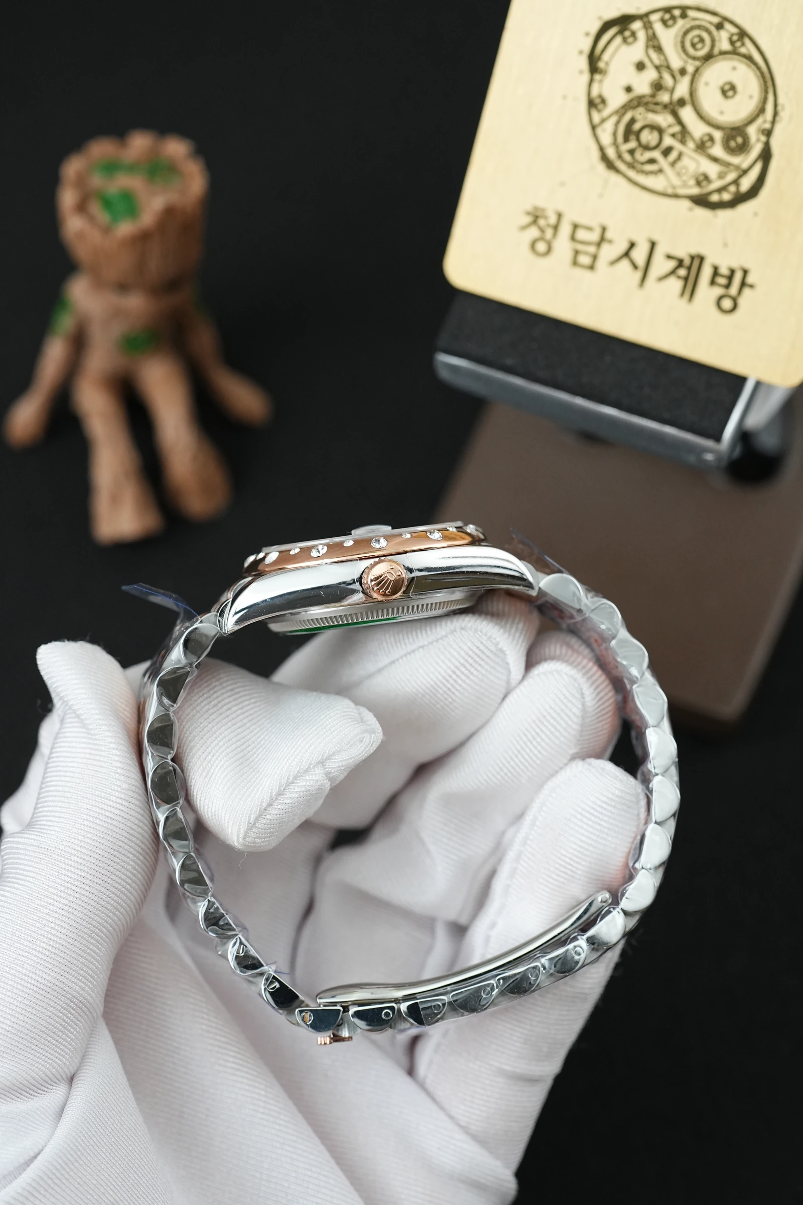 롤렉스 데이저스트 초코 로만 6다이아 로즈골드 콤비 다이아베젤 상세 이미지 6