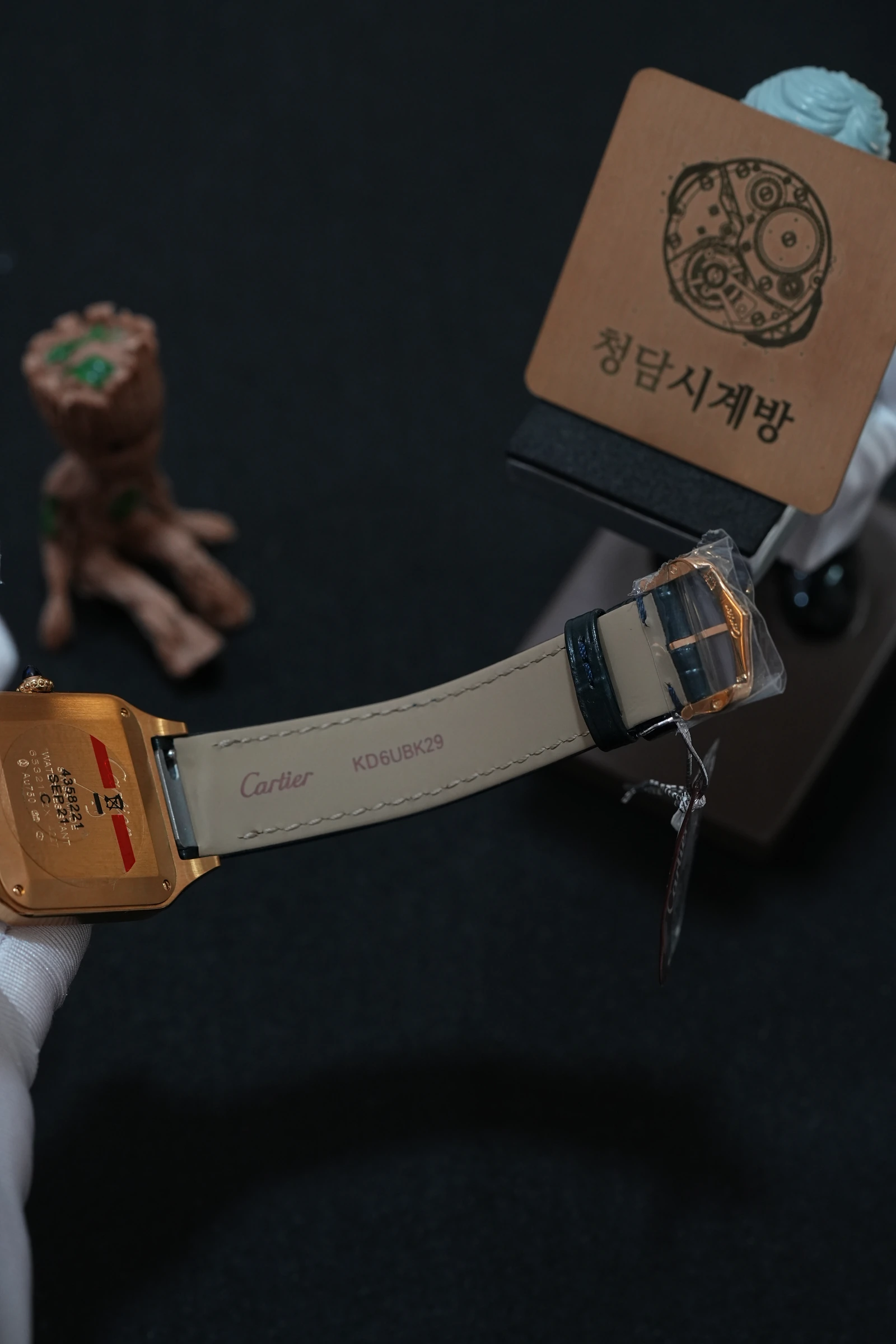 까르띠에 산토스 뒤몽 블루 옐로톤 블루가죽 상세 이미지 5