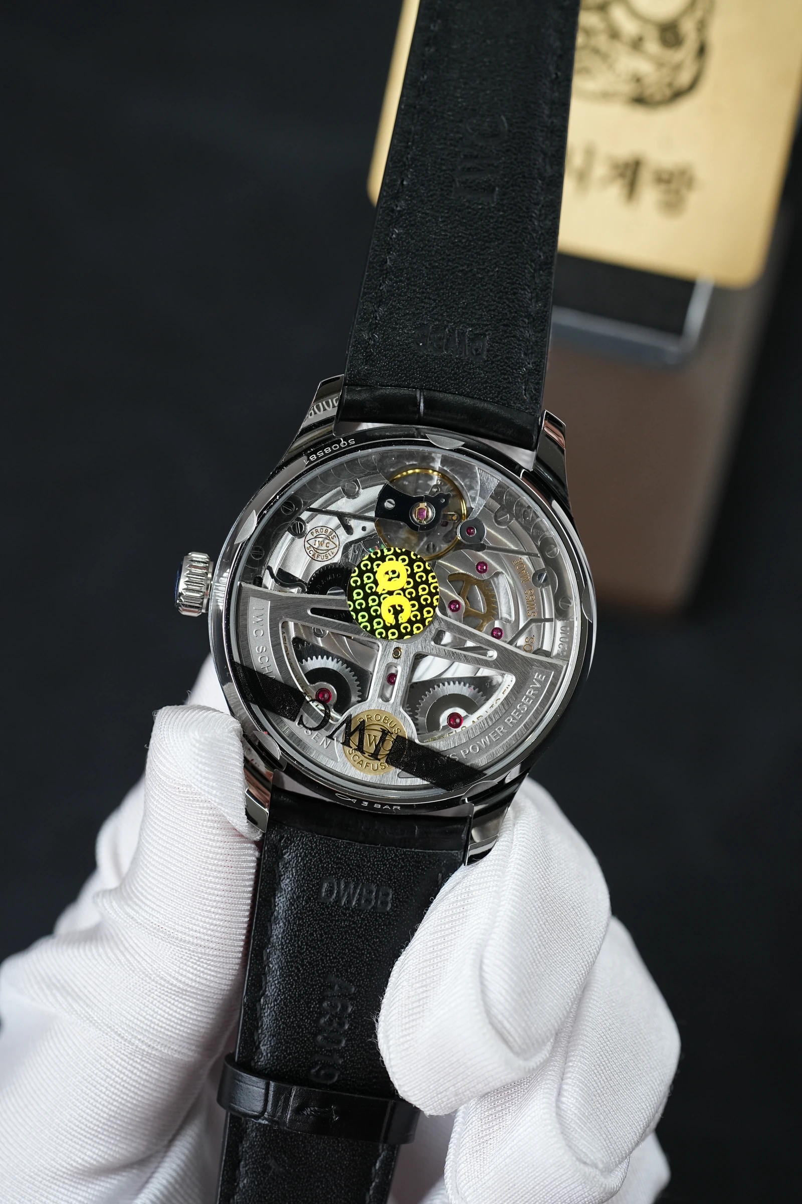 IWC 포르투기저 7DAYS 화이트 블랙가죽 상세 이미지 9