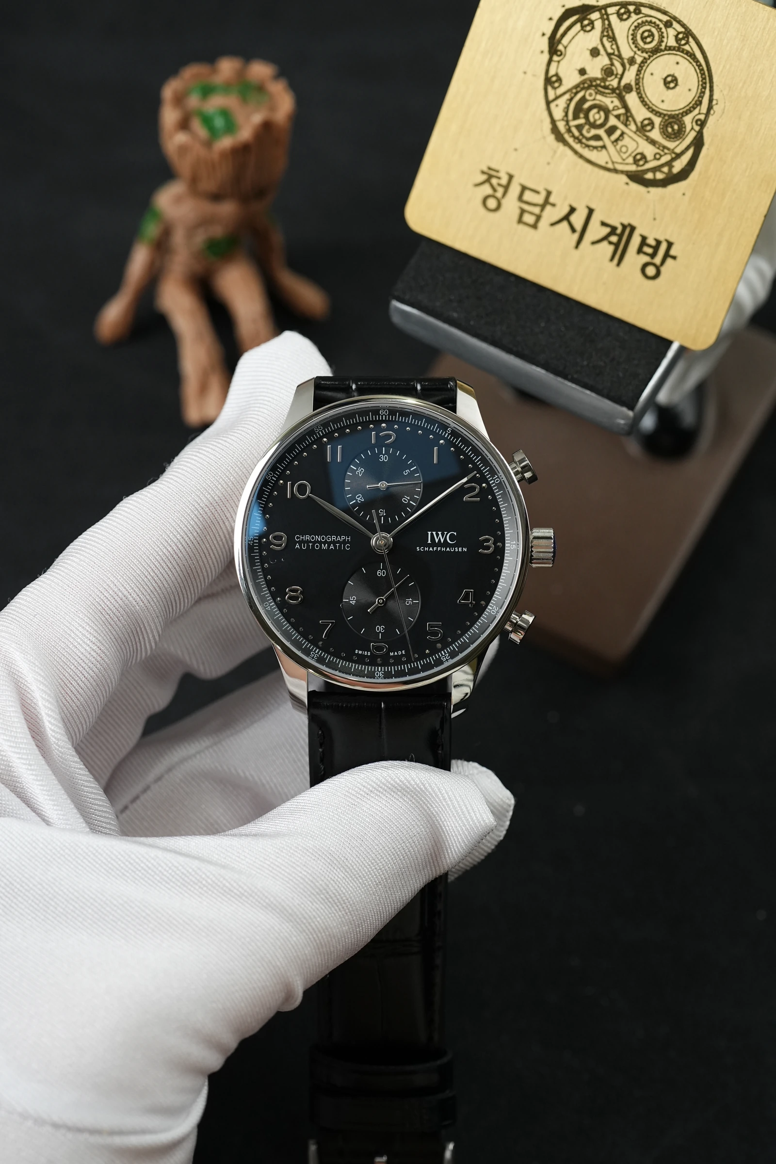 IWC 포르투기저 크로노그래프 블랙 블랙가죽 상품 이미지 1