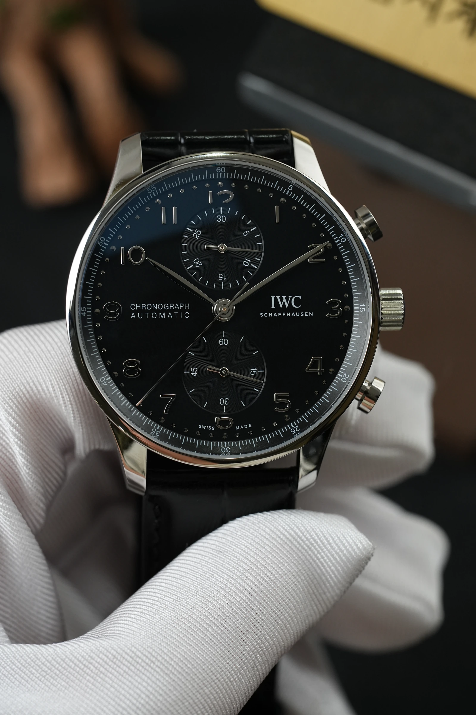 IWC 포르투기저 크로노그래프 블랙 블랙가죽 상세 이미지 8
