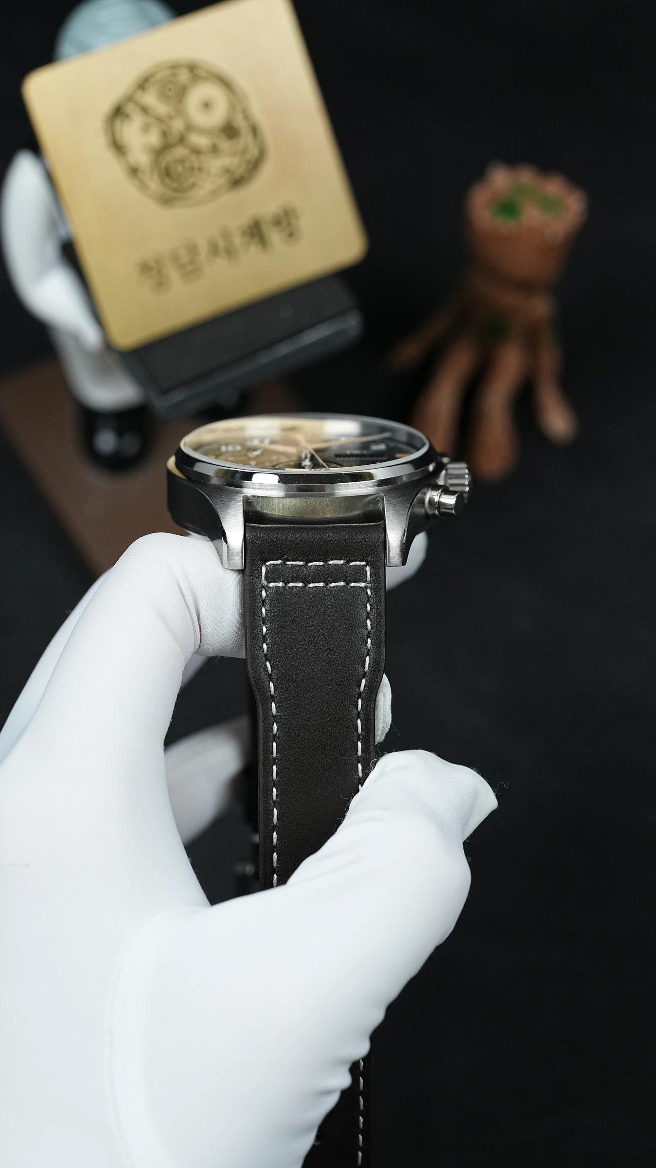 IWC 파일럿 워치 크로노그래프 블랙 블랙가죽 상세 이미지 5