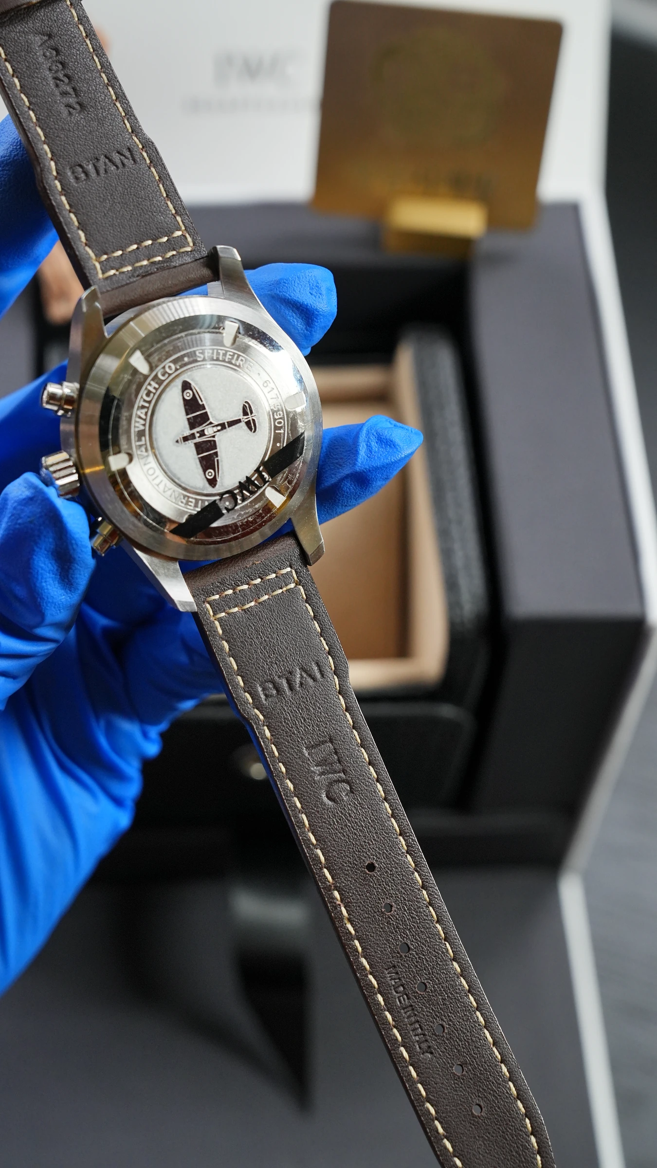 IWC 파일럿 워치 크로노그래프 블랙 브라운가죽 상세 이미지 6
