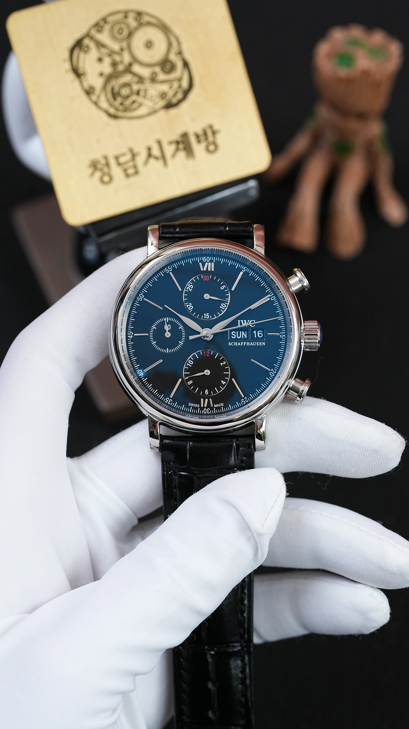 IWC 포르토피노 크로노그래프 블루 블랙가죽 상품 이미지 1