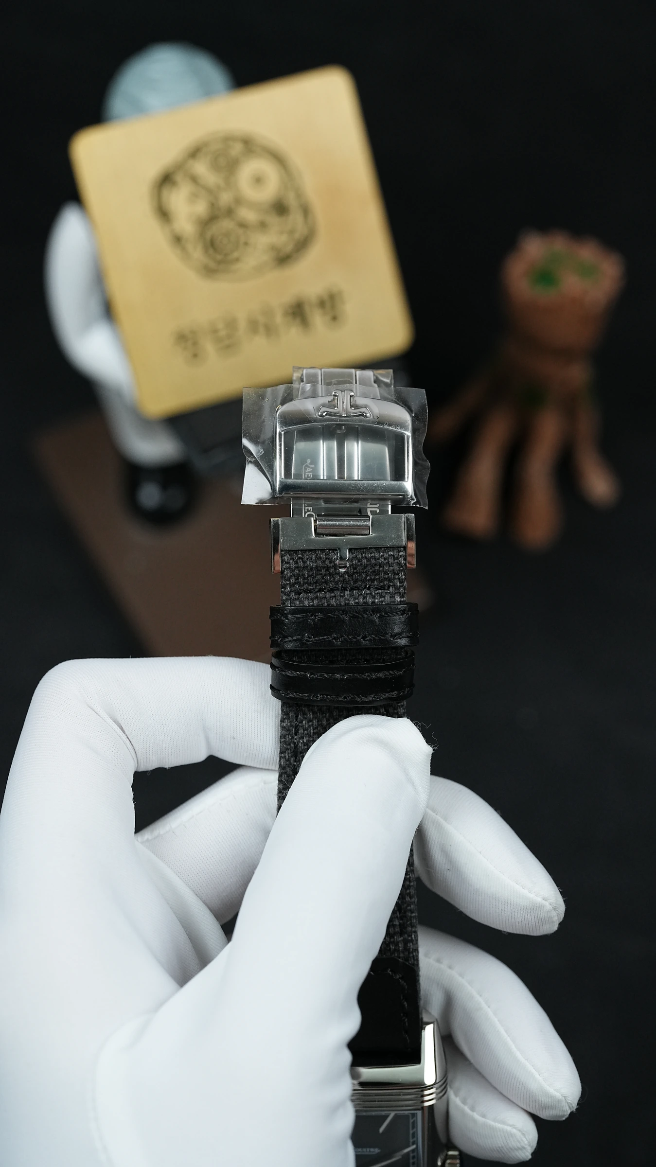 예거르쿨트르 리베르소 블랙 화이트 블랙가죽 상세 이미지 8
