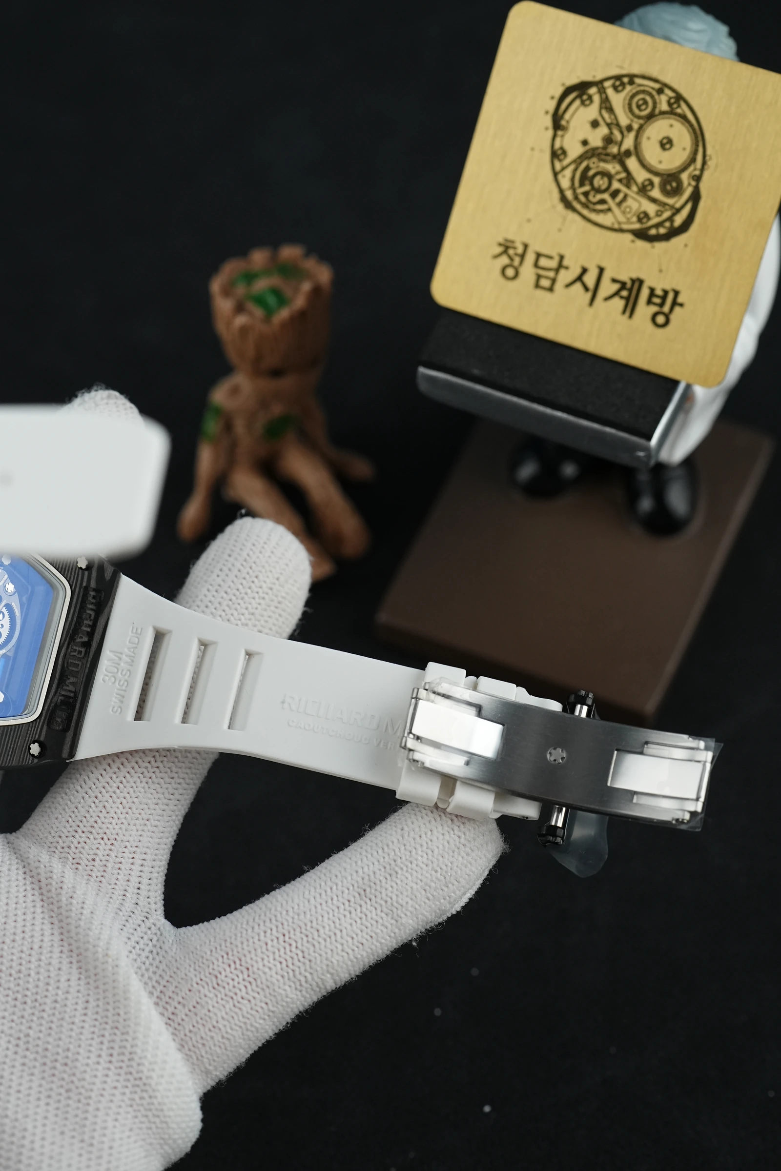 리처드밀 RM 055 버바 왓슨 블랙 화이트 러버 상세 이미지 8