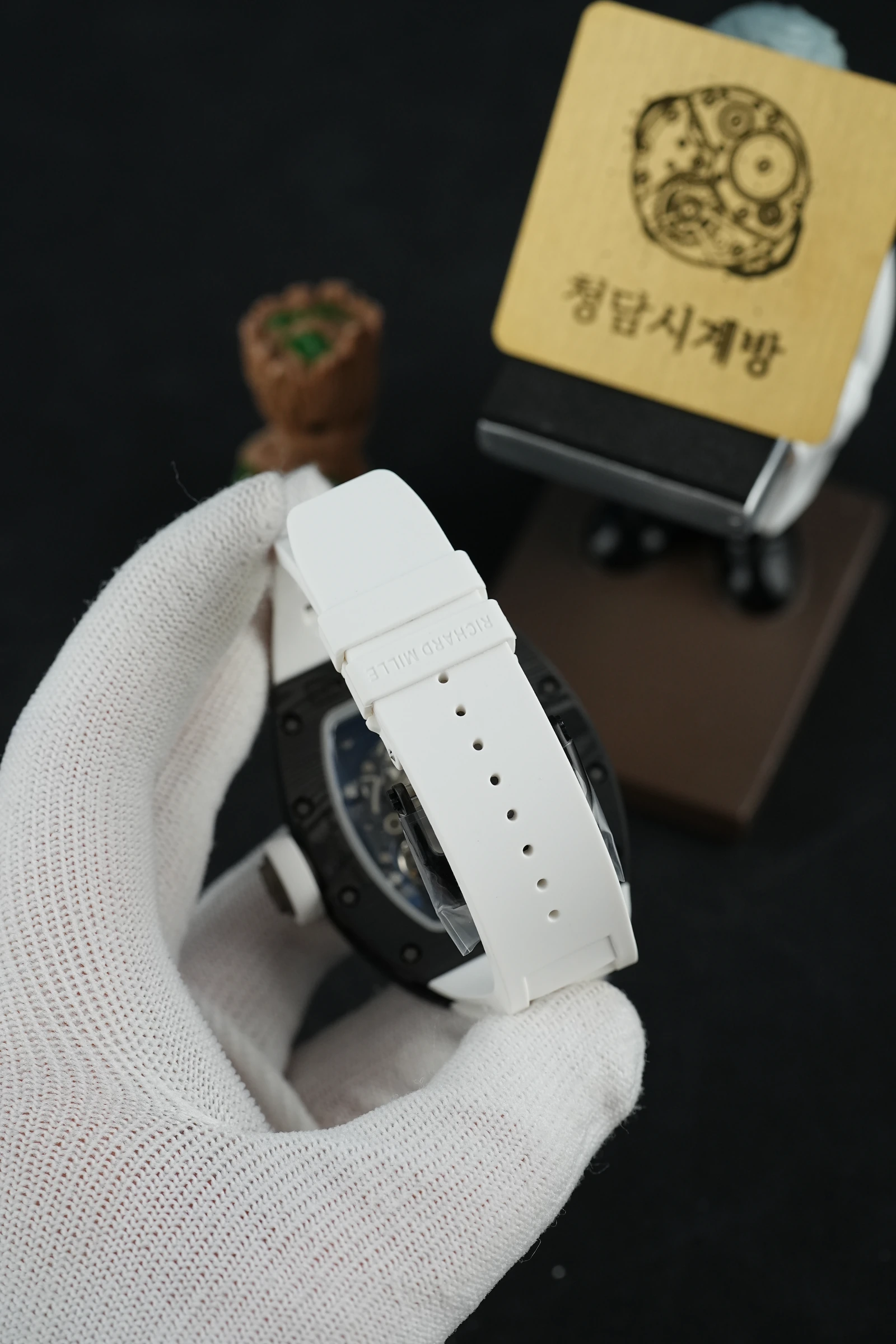리처드밀 RM 055 버바 왓슨 블랙 화이트 러버 상세 이미지 16