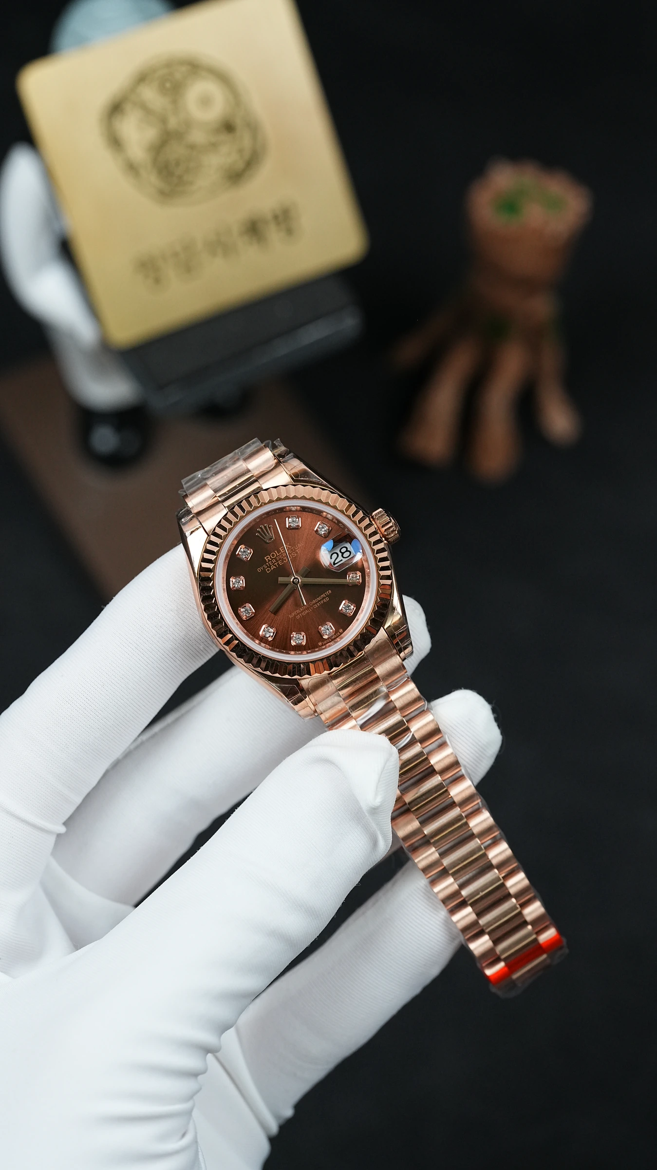 롤렉스 레이디 데이저스트 초코 10P 로즈골드금통 31mm 상세 이미지 7