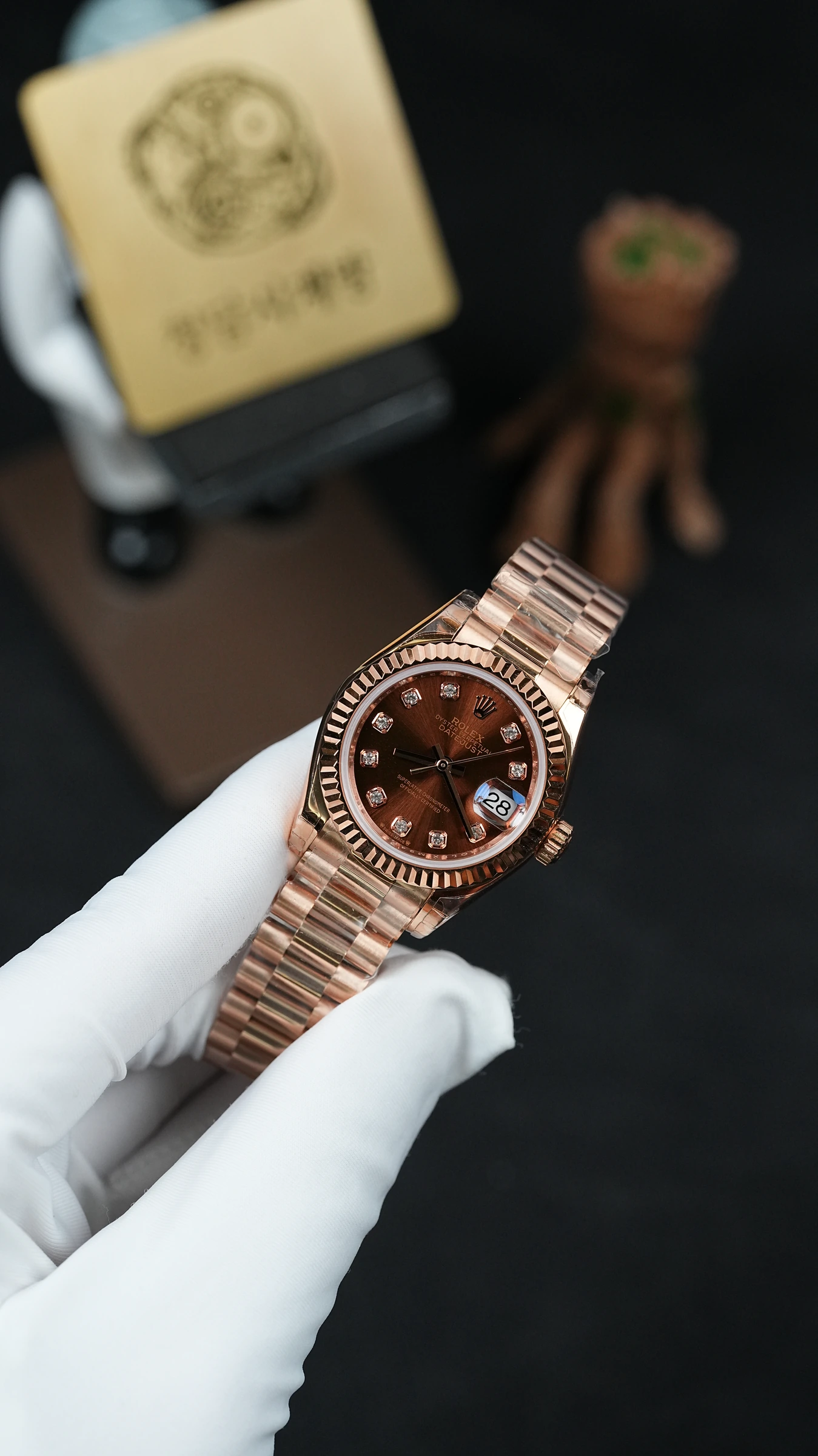 롤렉스 레이디 데이저스트 초코 10P 로즈골드금통 31mm 상세 이미지 8