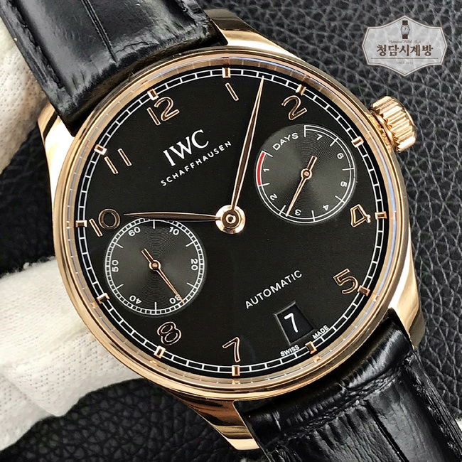 IWC 포르투기저 7DAYS 블랙 로즈골드 상세 이미지 4