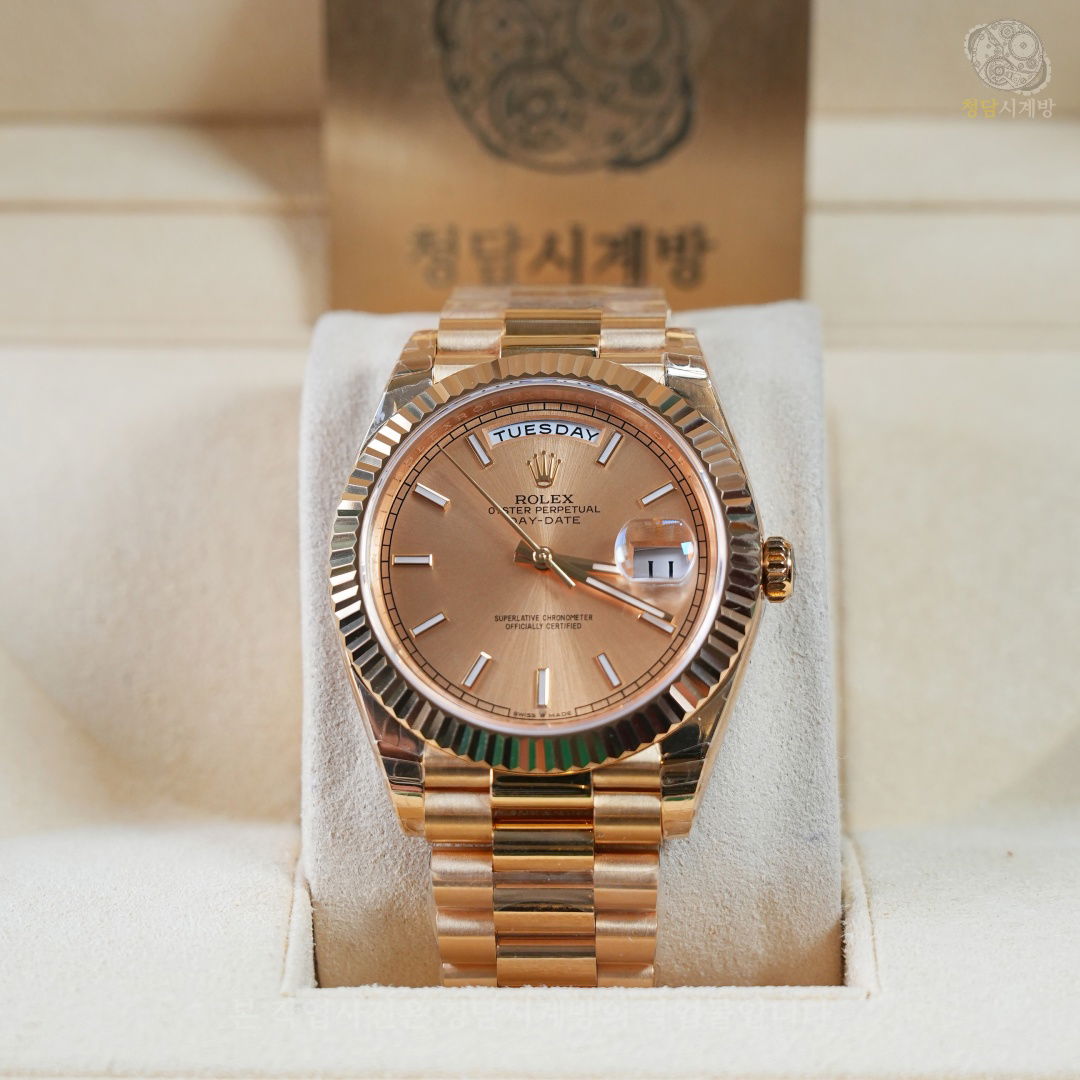 롤렉스 데이데이트 옐로우골드 샴페인 바인덱스 상세 이미지 3