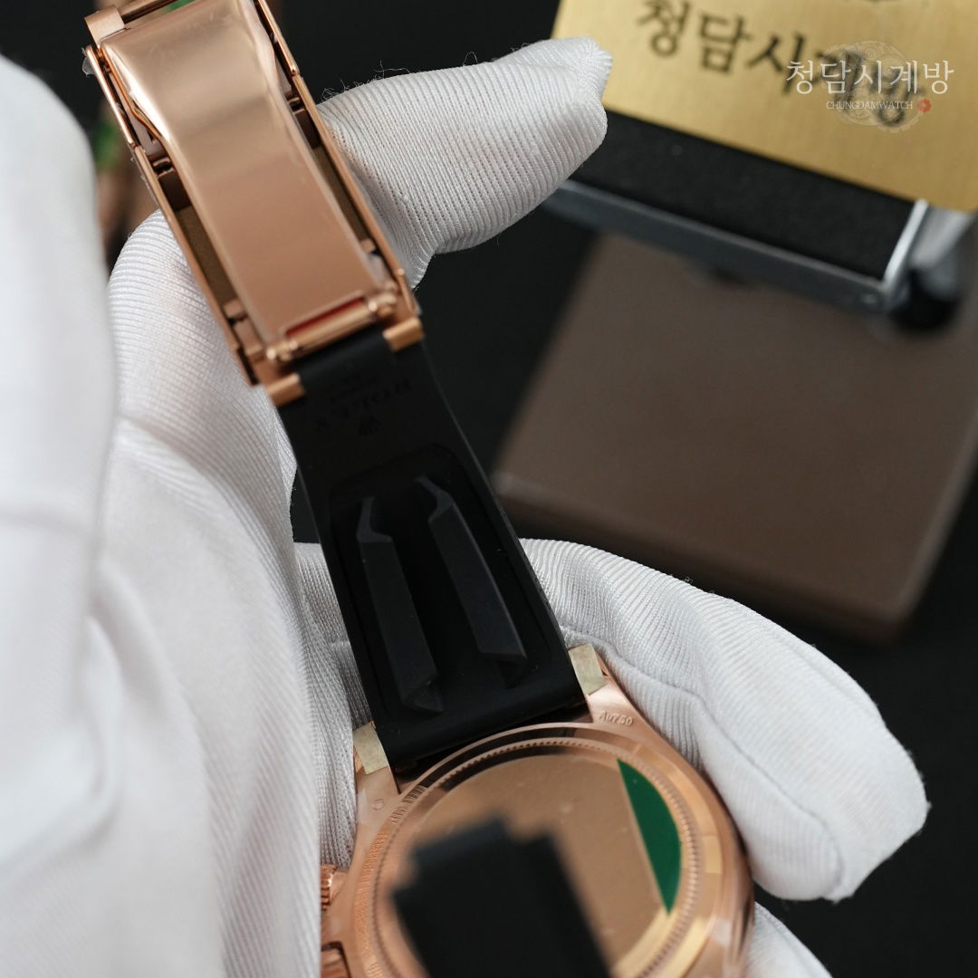 롤렉스 데이토나 블랙 로즈골드 러버 상세 이미지 13