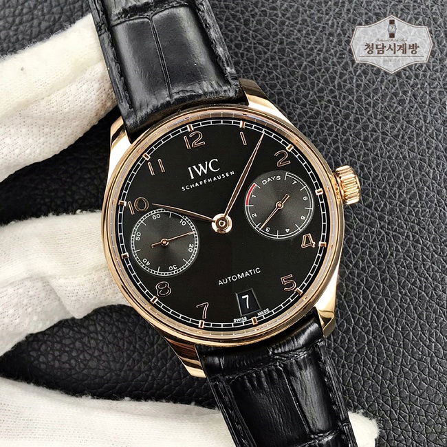 IWC 포르투기저 7DAYS 블랙 로즈골드 상세 이미지 6