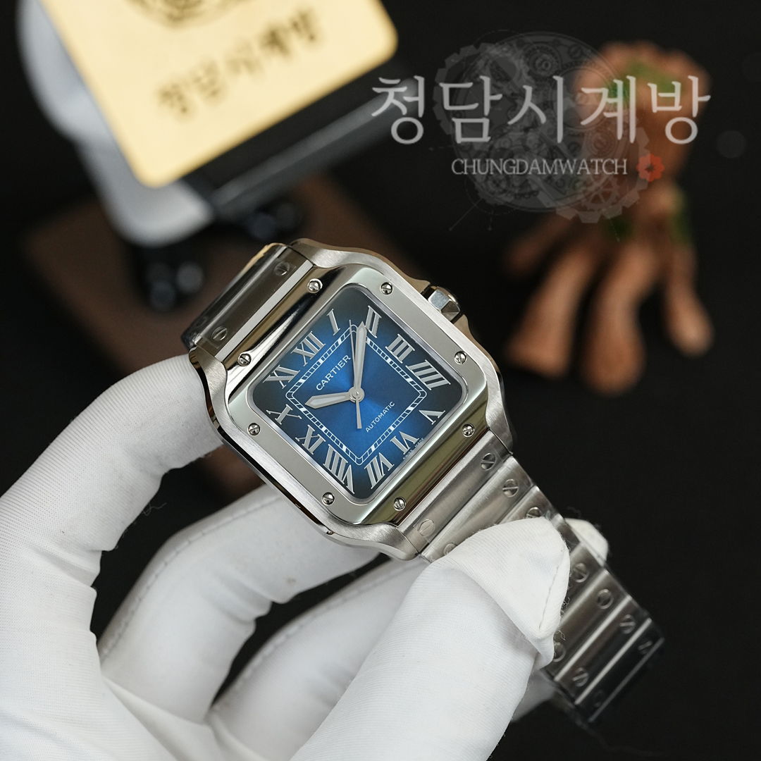 까르띠에 산토스 드 까르띠에 청판 미디움 상세 이미지 5